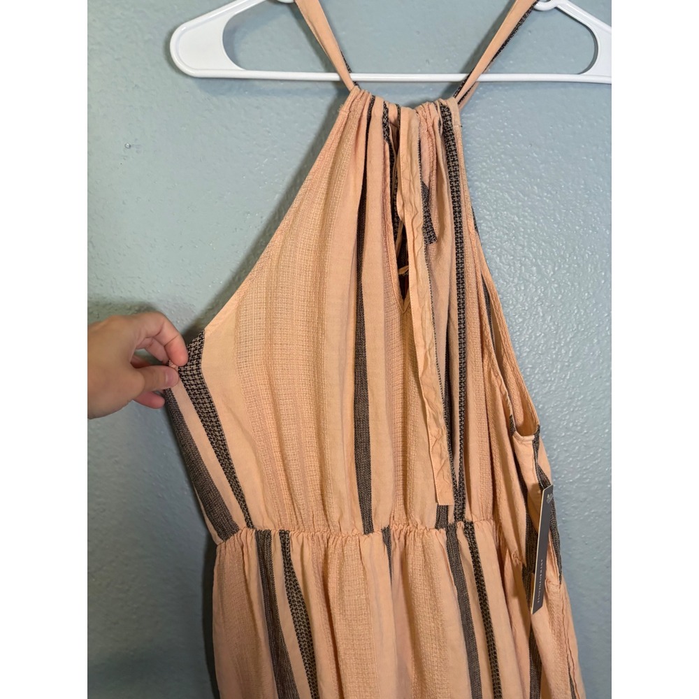 NWT‎ Anthropologie Cloth & Stone Halter Maxi Dress Peach Stripe Size XL - Picture 7 of 10